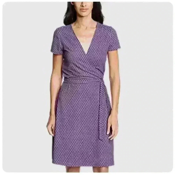 Eddie Bauer Aster Travex Purple Wrap Dress - Picture 1 of 11